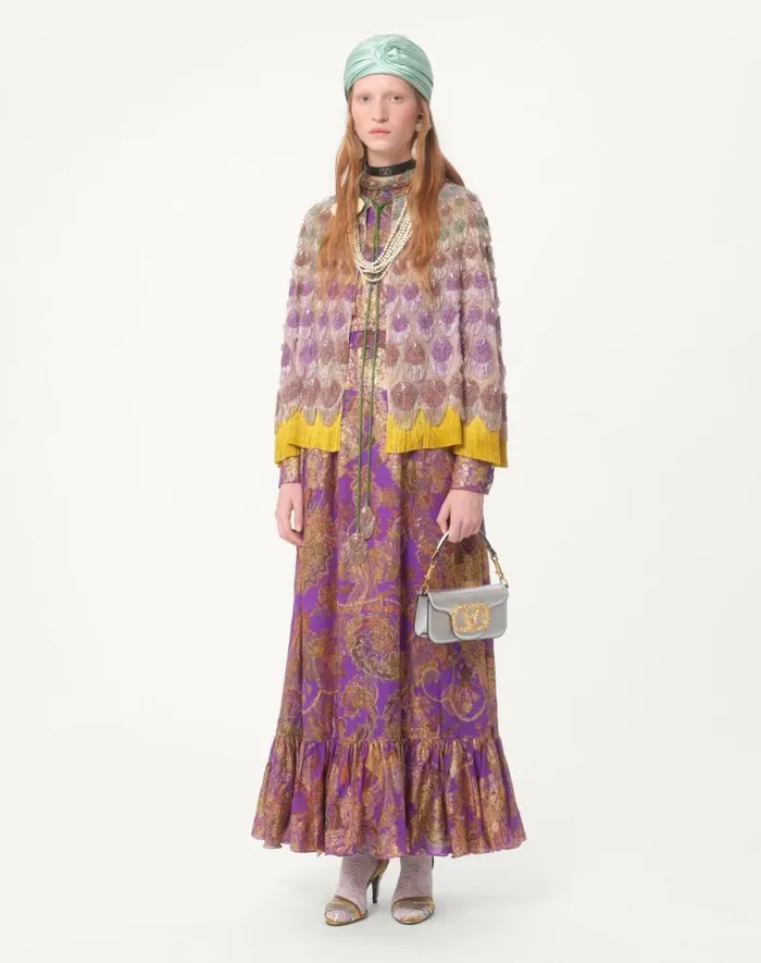 Valentino Dresses Woman Long Embroidered Dress In Fil Coupe039 Lame039 Cachemire Apres L039hiver For Woman In Multicolor Multicolor Valentino Dresses Woman Long Embroidered Dress In Fil Coupe039 Lame039 Cachemire Apres L039hiver For Woman In Multicolor Multicolor