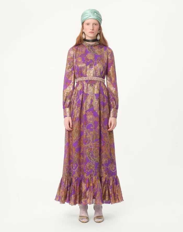 Valentino Dresses Woman Long Embroidered Dress In Fil Coupe039 Lame039 Cachemire Apres L039hiver For Woman In Multicolor Multicolor Valentino Dresses Woman Long Embroidered Dress In Fil Coupe039 Lame039 Cachemire Apres L039hiver For Woman In Multicolor Multicolor
