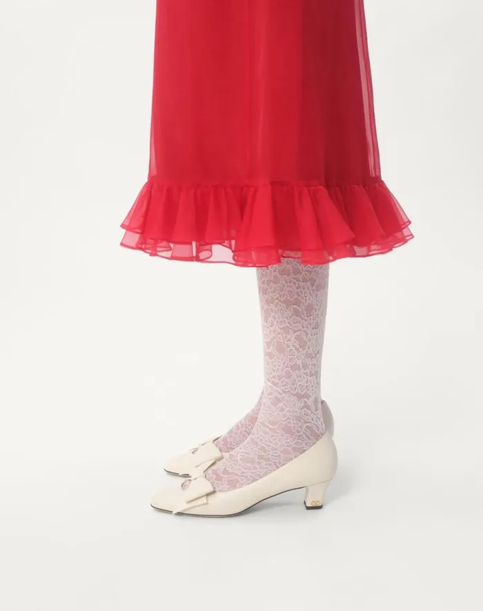 Valentino Dresses Woman Organza Midi Dress For Woman In Red Red Valentino Dresses Woman Organza Midi Dress For Woman In Red Red