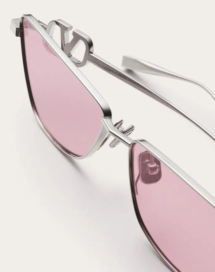 Valentino Eyewear Woman Vlogo Sign Cateye Titanium Frame In Maroon Maroon