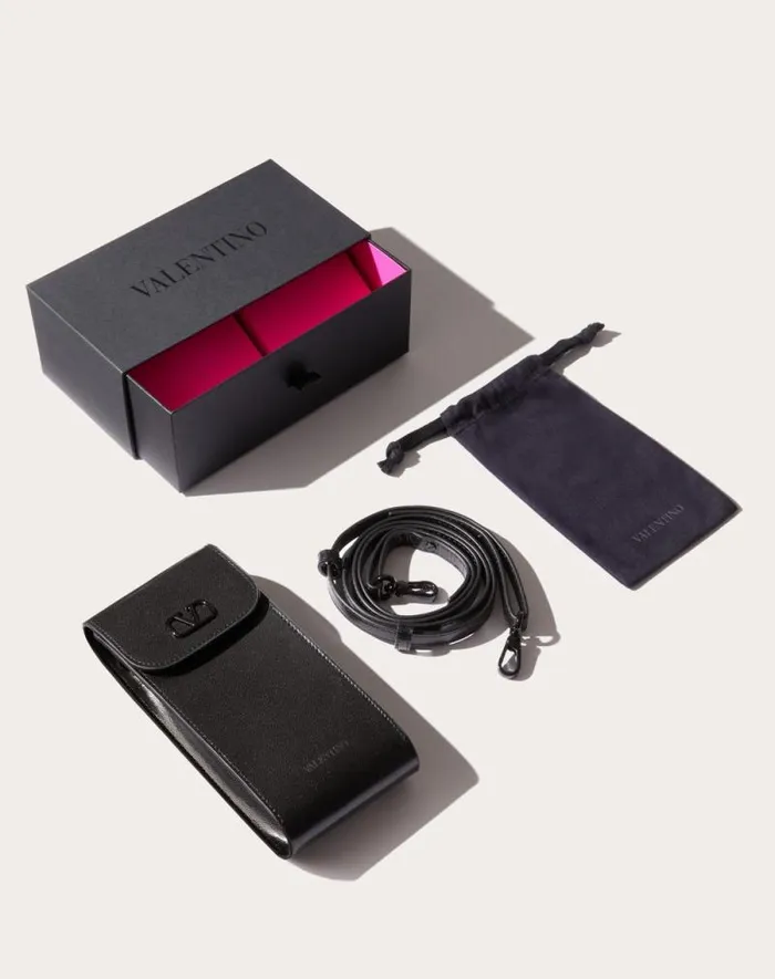 Valentino Eyewear Woman Vlogo Sign Cateye Titanium Frame In Maroon Maroon