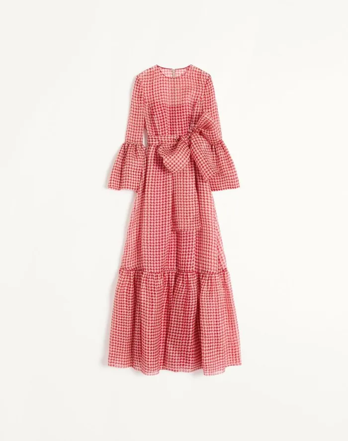 Valentino Gowns Woman Vichy Opticool Organza Evening Dress For Woman In Ivoryparis Ivoryparis Valentino Gowns Woman Vichy Opticool Organza Evening Dress For Woman In Ivoryparis Ivoryparis