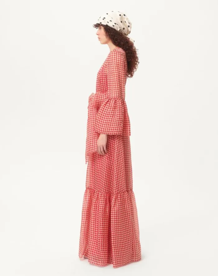 Valentino Gowns Woman Vichy Opticool Organza Evening Dress For Woman In Ivoryparis Ivoryparis Valentino Gowns Woman Vichy Opticool Organza Evening Dress For Woman In Ivoryparis Ivoryparis