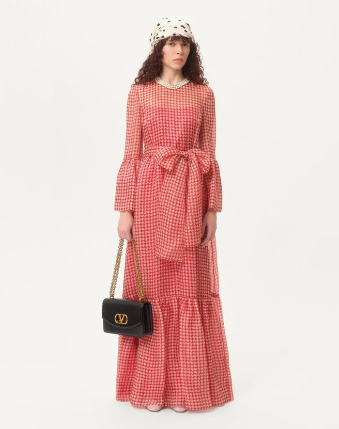 Valentino Gowns Woman Vichy Opticool Organza Evening Dress For Woman In Ivoryparis Ivoryparis Valentino Gowns Woman Vichy Opticool Organza Evening Dress For Woman In Ivoryparis Ivoryparis