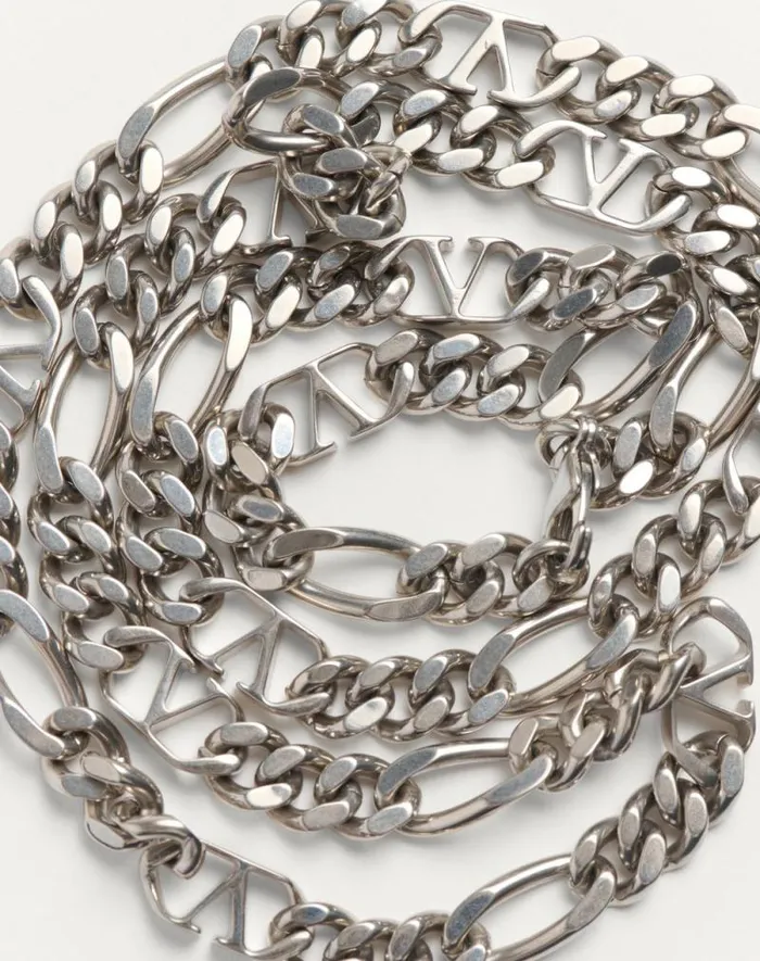Valentino Jewelry Man Vlogo Signature Metal Necklace For Man In Palladium Palladium Valentino Jewelry Man Vlogo Signature Metal Necklace For Man In Palladium Palladium