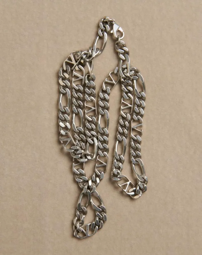 Valentino Jewelry Man Vlogo Signature Metal Necklace For Man In Palladium Palladium Valentino Jewelry Man Vlogo Signature Metal Necklace For Man In Palladium Palladium