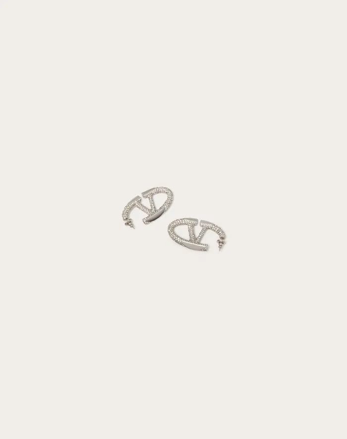 Valentino Jewelry Woman The Bold Edition Vlogo Metal And Swarovski Crystal Earrings For Woman In Gold Gold Valentino Jewelry Woman The Bold Edition Vlogo Metal And Swarovski Crystal Earrings For Woman In Gold Gold