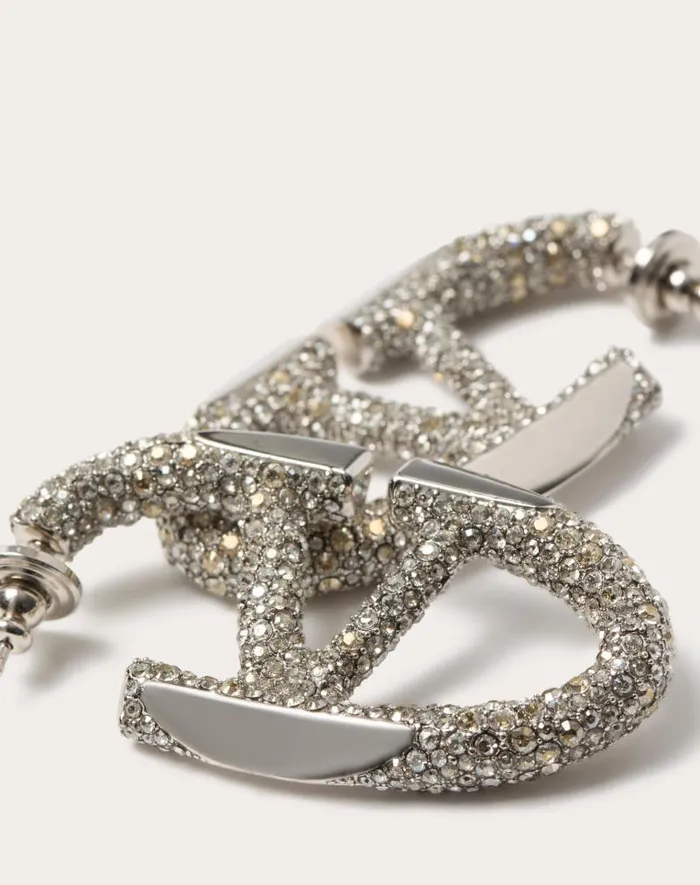Valentino Jewelry Woman The Bold Edition Vlogo Metal And Swarovski Crystal Earrings For Woman In Gold Gold Valentino Jewelry Woman The Bold Edition Vlogo Metal And Swarovski Crystal Earrings For Woman In Gold Gold
