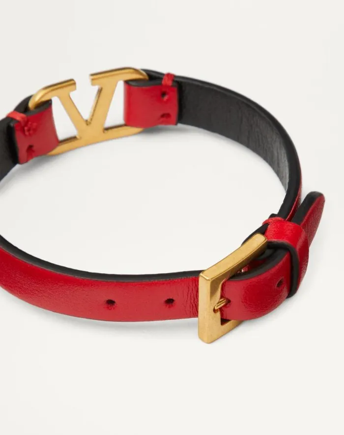 Valentino Jewelry Woman Vlogo Signature Calfskin Bracelet For Woman In Rose Cannelle Rose Cannelle Valentino Jewelry Woman Vlogo Signature Calfskin Bracelet For Woman In Rose Cannelle Rose Cannelle