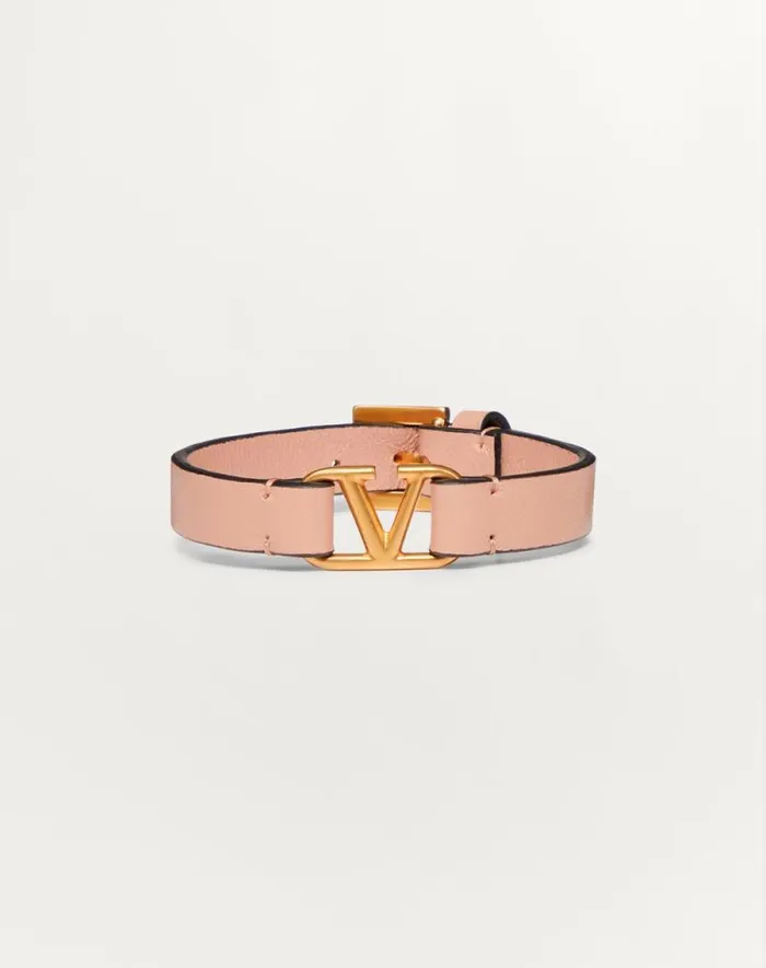 Valentino Jewelry Woman Vlogo Signature Calfskin Bracelet For Woman In Rose Cannelle Rose Cannelle Valentino Jewelry Woman Vlogo Signature Calfskin Bracelet For Woman In Rose Cannelle Rose Cannelle