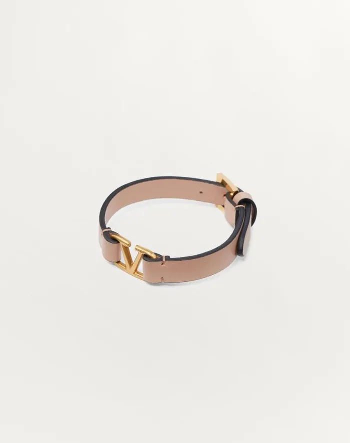 Valentino Jewelry Woman Vlogo Signature Calfskin Bracelet For Woman In Rose Cannelle Rose Cannelle Valentino Jewelry Woman Vlogo Signature Calfskin Bracelet For Woman In Rose Cannelle Rose Cannelle