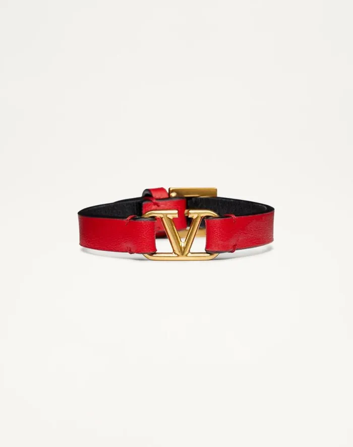 Valentino Jewelry Woman Vlogo Signature Calfskin Bracelet For Woman In Rose Cannelle Rose Cannelle Valentino Jewelry Woman Vlogo Signature Calfskin Bracelet For Woman In Rose Cannelle Rose Cannelle