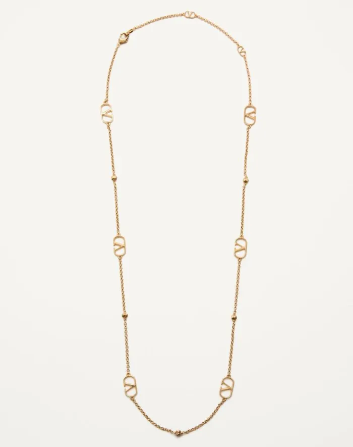 Valentino Jewelry Woman Vlogo Signature Metal Necklace For Woman In Gold Gold Valentino Jewelry Woman Vlogo Signature Metal Necklace For Woman In Gold Gold