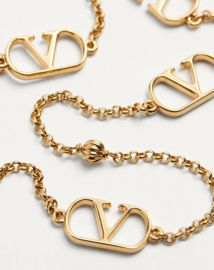 Valentino Jewelry Woman Vlogo Signature Metal Necklace For Woman In Gold Gold Valentino Jewelry Woman Vlogo Signature Metal Necklace For Woman In Gold Gold