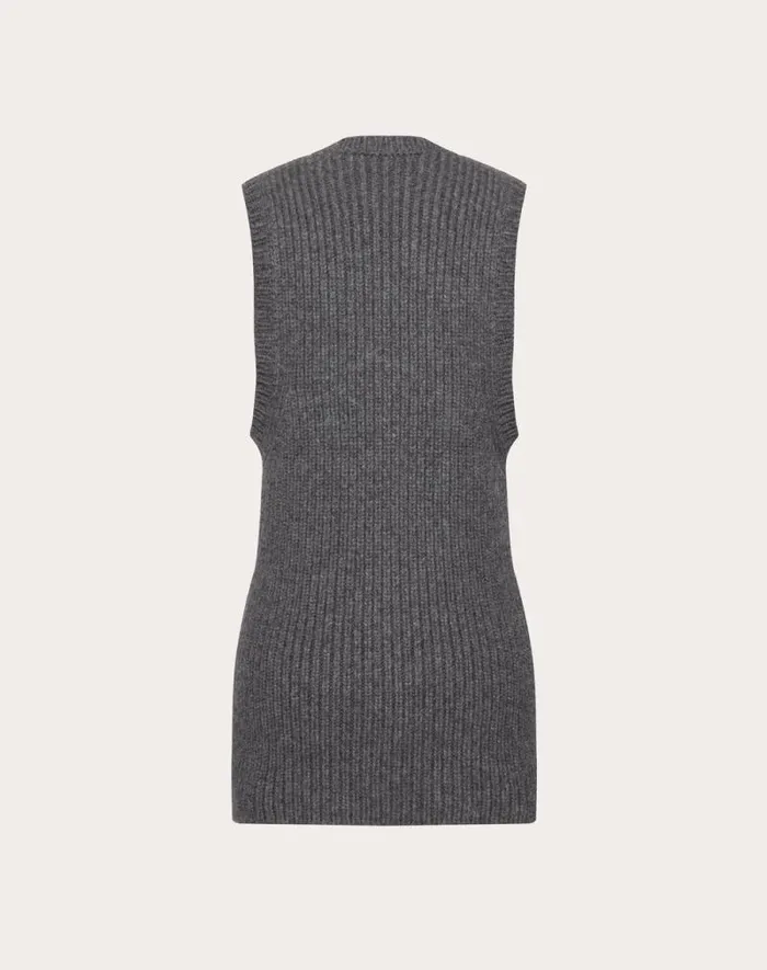 Valentino Knitwear Woman Embroidered Wool Top For Woman In Grey Grey Valentino Knitwear Woman Embroidered Wool Top For Woman In Grey Grey