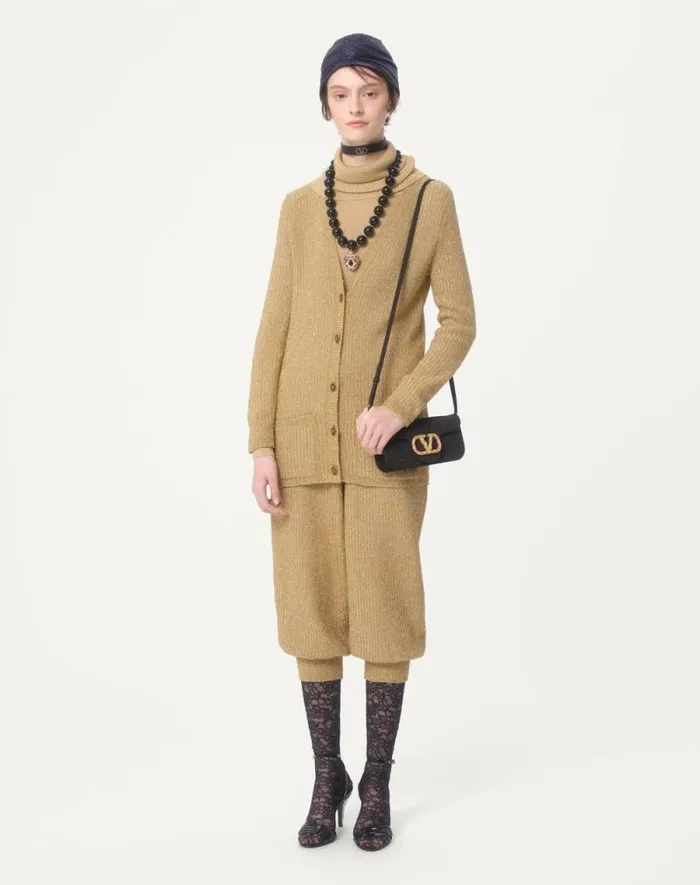 Valentino Knitwear Woman Lurex Sweater For Woman In Gold Gold Valentino Knitwear Woman Lurex Sweater For Woman In Gold Gold
