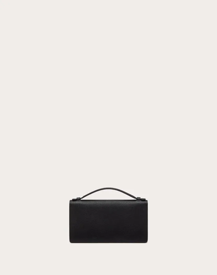 Valentino Mini Bags Woman Vlogo Signature Grainy Calfskin Wallet With Chain For Woman In Black Black Valentino Mini Bags Woman Vlogo Signature Grainy Calfskin Wallet With Chain For Woman In Black Black