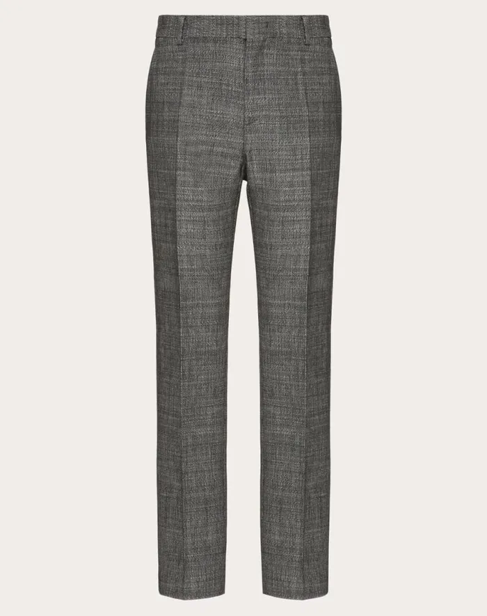 Valentino Pants And Shorts Man Technical Wool Pants For Man In Black Black