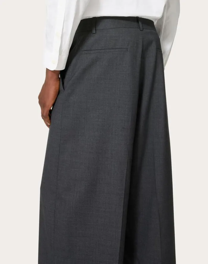 Valentino Pants And Shorts Man Wool Pants For Man In Grey Grey Valentino Pants And Shorts Man Wool Pants For Man In Grey Grey