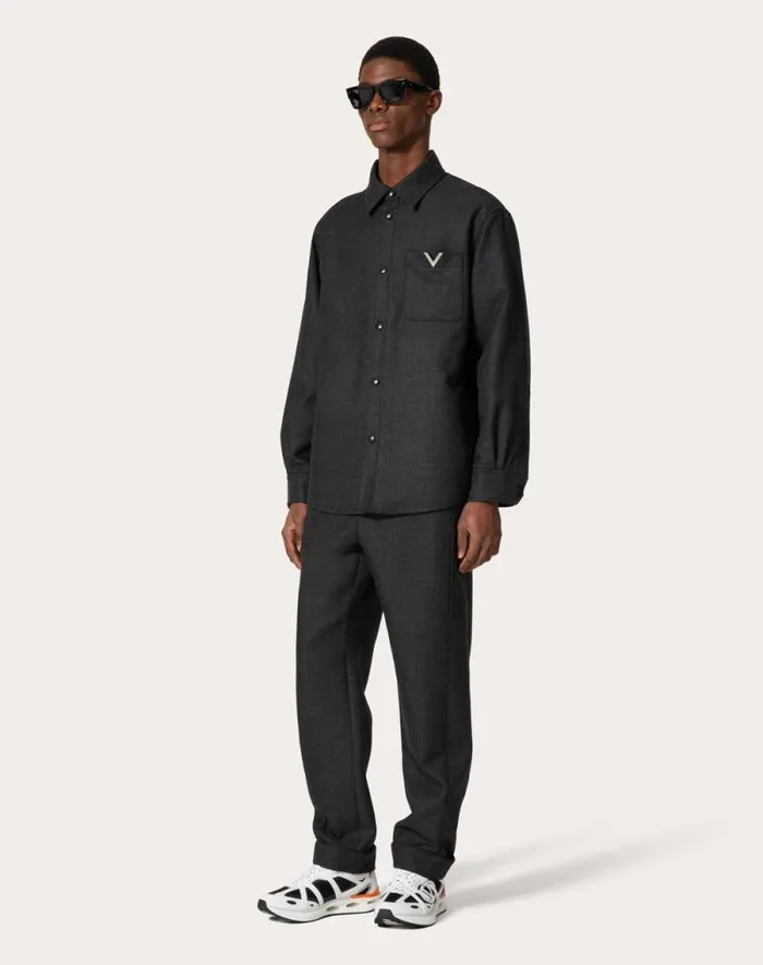 Valentino Pants And Shorts Man Wool Tweed Pajama Pants For Man In Black Black Valentino Pants And Shorts Man Wool Tweed Pajama Pants For Man In Black Black