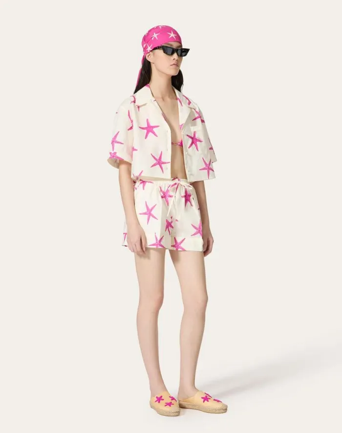 Valentino Pants And Shorts Woman Starfish Popeline Shorts For Woman In Ivorypink Pp Ivorypink Pp Valentino Pants And Shorts Woman Starfish Popeline Shorts For Woman In Ivorypink Pp Ivorypink Pp