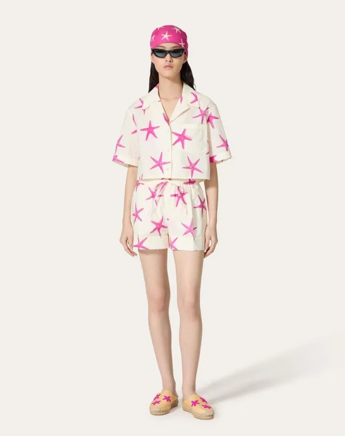 Valentino Pants And Shorts Woman Starfish Popeline Shorts For Woman In Ivorypink Pp Ivorypink Pp Valentino Pants And Shorts Woman Starfish Popeline Shorts For Woman In Ivorypink Pp Ivorypink Pp