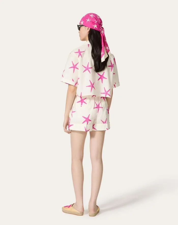 Valentino Pants And Shorts Woman Starfish Popeline Shorts For Woman In Ivorypink Pp Ivorypink Pp Valentino Pants And Shorts Woman Starfish Popeline Shorts For Woman In Ivorypink Pp Ivorypink Pp
