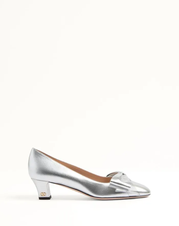 Valentino Pumps Woman Bowow Pumps In Laminated Nappa 45mm For Woman In Gold Gold Valentino Pumps Woman Bowow Pumps In Laminated Nappa 45mm For Woman In Gold Gold