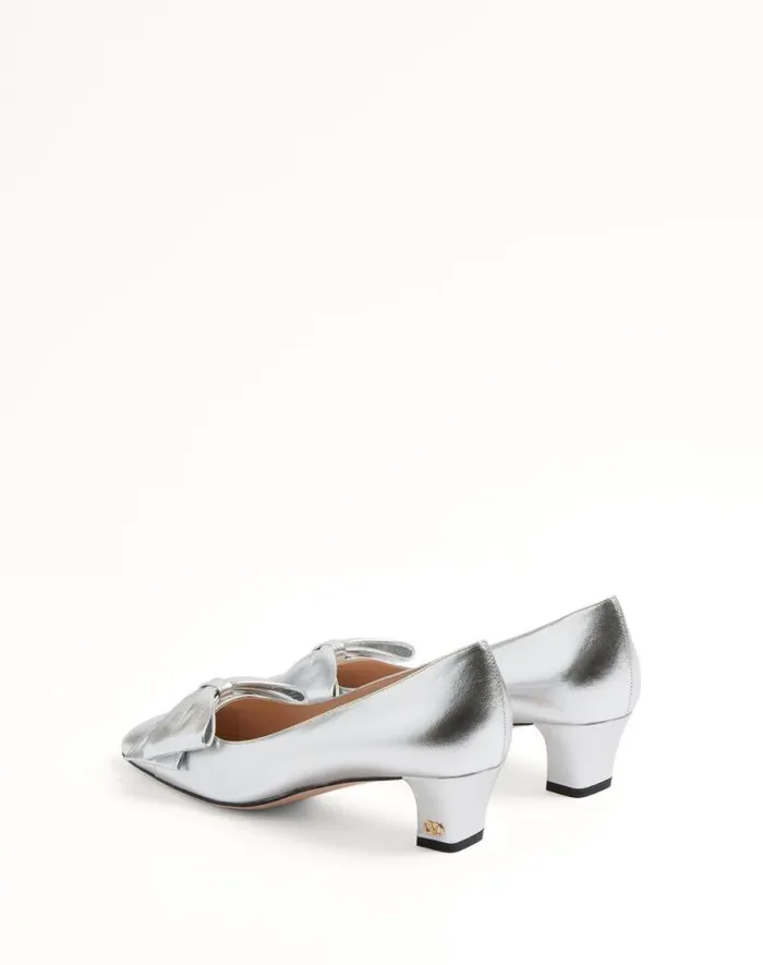 Valentino Pumps Woman Bowow Pumps In Laminated Nappa 45mm For Woman In Gold Gold Valentino Pumps Woman Bowow Pumps In Laminated Nappa 45mm For Woman In Gold Gold
