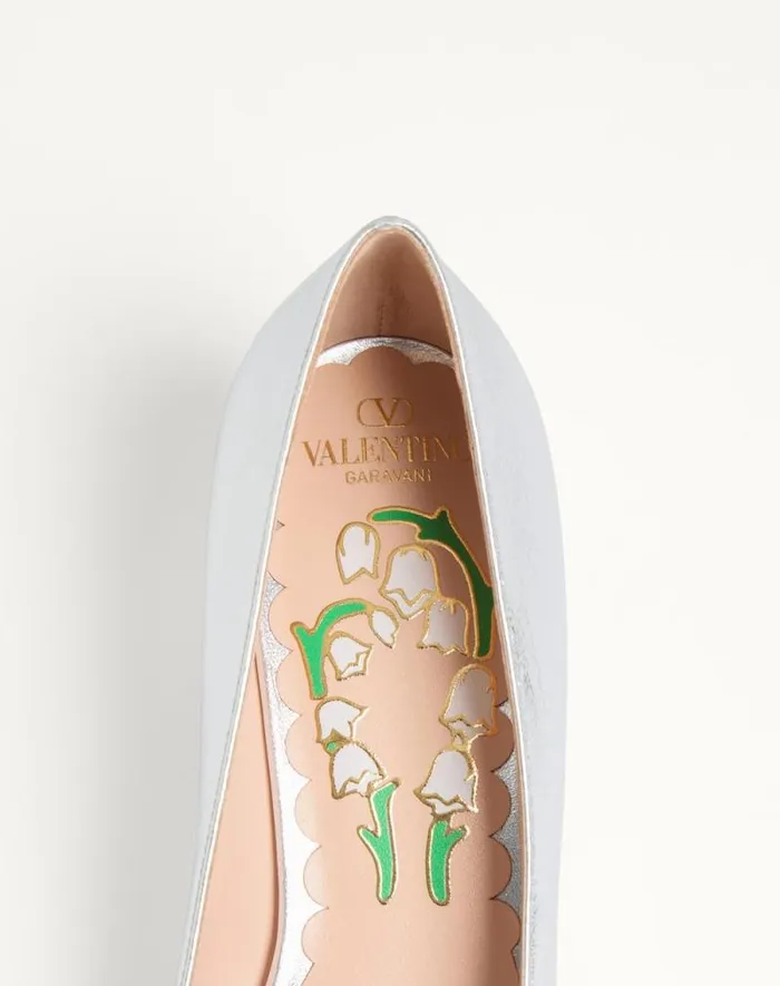Valentino Pumps Woman Bowow Pumps In Laminated Nappa 45mm For Woman In Gold Gold Valentino Pumps Woman Bowow Pumps In Laminated Nappa 45mm For Woman In Gold Gold