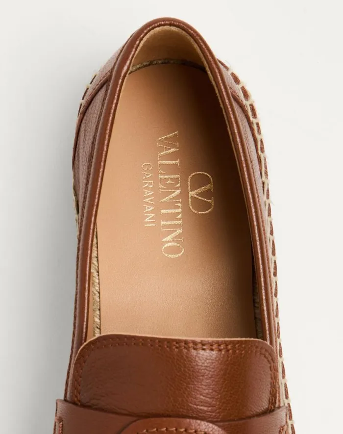 Valentino Sandals Man Palm Avenue Calfskin Loafer For Man In Tobacco Tobacco Valentino Sandals Man Palm Avenue Calfskin Loafer For Man In Tobacco Tobacco