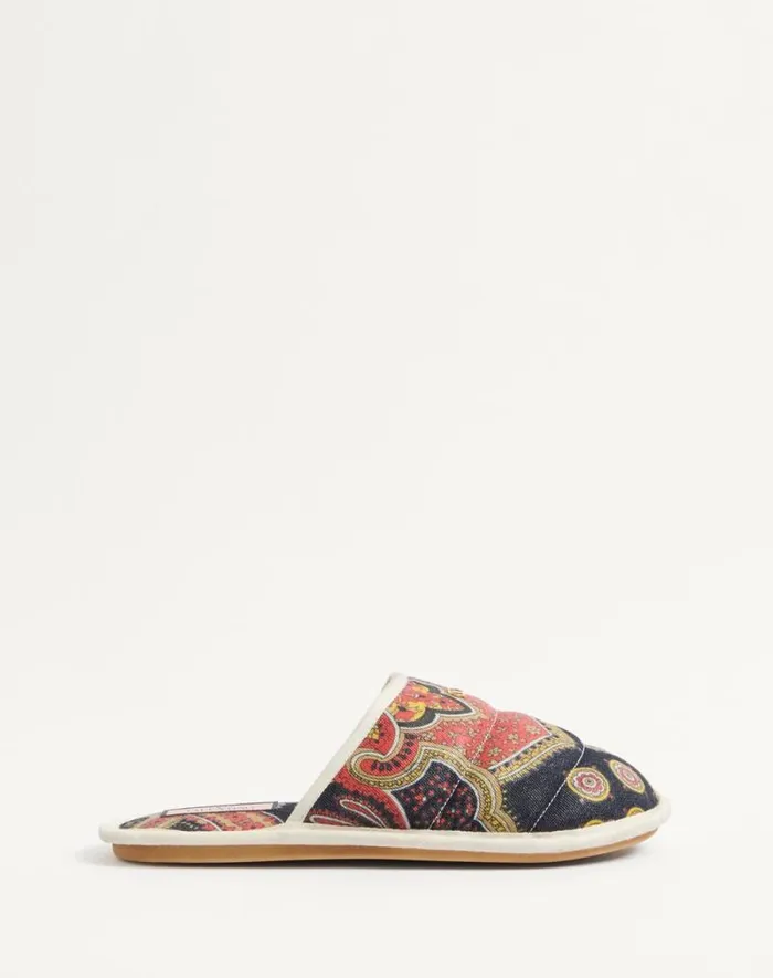 Valentino Sandals Man Ta Chambre Slide In Voyage Imaginaire Denim Fabric For Man In Multicolorivory Multicolorivory Valentino Sandals Man Ta Chambre Slide In Voyage Imaginaire Denim Fabric For Man In Multicolorivory Multicolorivory