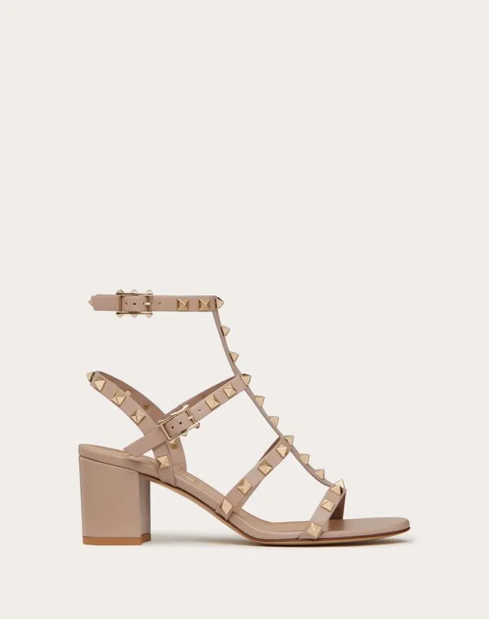 Valentino Sandals Woman Rockstud Calfskin Ankle Strap Sandal 60 Mm For Woman In Saddle Brown Saddle Brown Valentino Sandals Woman Rockstud Calfskin Ankle Strap Sandal 60 Mm For Woman In Saddle Brown Saddle Brown