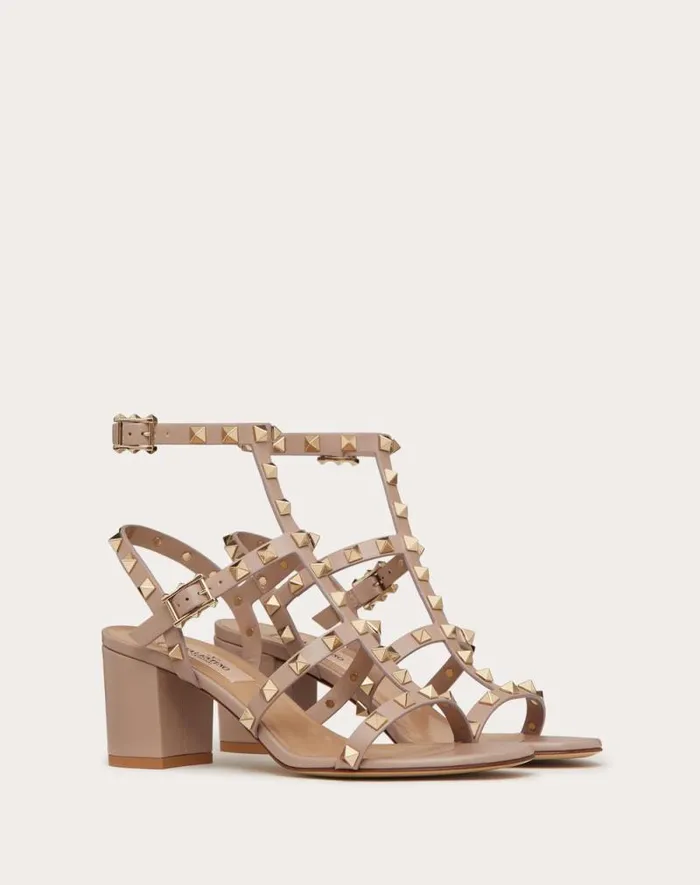 Valentino Sandals Woman Rockstud Calfskin Ankle Strap Sandal 60 Mm For Woman In Saddle Brown Saddle Brown Valentino Sandals Woman Rockstud Calfskin Ankle Strap Sandal 60 Mm For Woman In Saddle Brown Saddle Brown