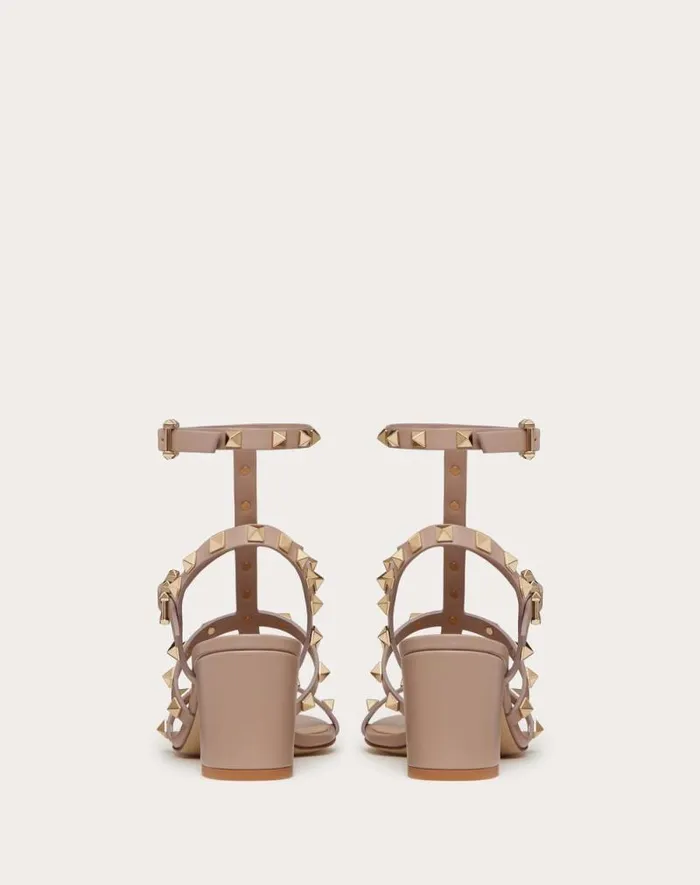 Valentino Sandals Woman Rockstud Calfskin Ankle Strap Sandal 60 Mm For Woman In Saddle Brown Saddle Brown Valentino Sandals Woman Rockstud Calfskin Ankle Strap Sandal 60 Mm For Woman In Saddle Brown Saddle Brown