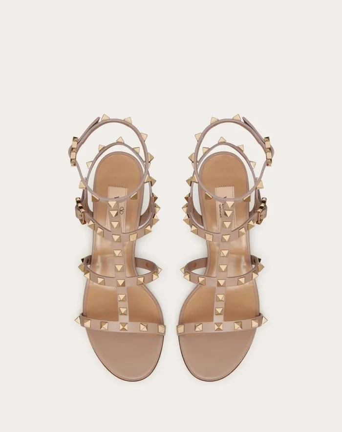 Valentino Sandals Woman Rockstud Calfskin Ankle Strap Sandal 60 Mm For Woman In Saddle Brown Saddle Brown Valentino Sandals Woman Rockstud Calfskin Ankle Strap Sandal 60 Mm For Woman In Saddle Brown Saddle Brown