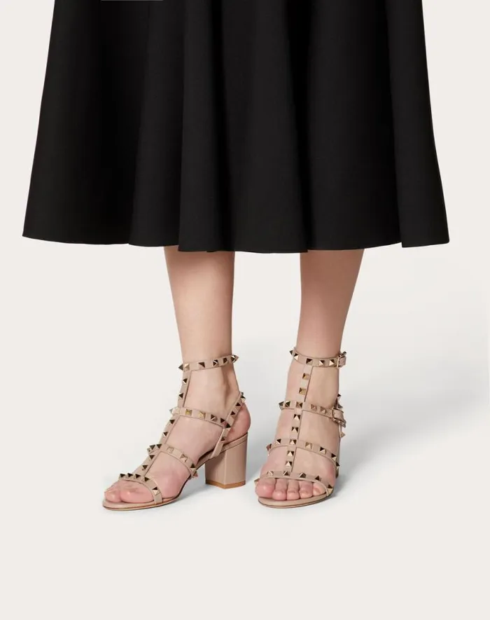 Valentino Sandals Woman Rockstud Calfskin Ankle Strap Sandal 60 Mm For Woman In Saddle Brown Saddle Brown Valentino Sandals Woman Rockstud Calfskin Ankle Strap Sandal 60 Mm For Woman In Saddle Brown Saddle Brown