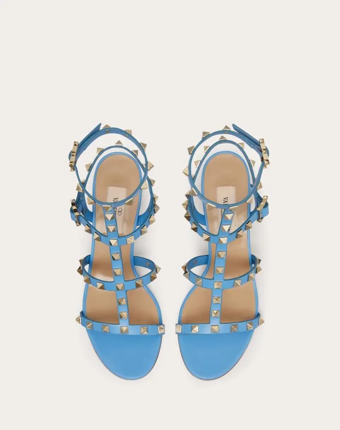 Valentino Sandals Woman Rockstud Calfskin Ankle Strap Sandal 60 Mm For Woman In Saddle Brown Saddle Brown Valentino Sandals Woman Rockstud Calfskin Ankle Strap Sandal 60 Mm For Woman In Saddle Brown Saddle Brown