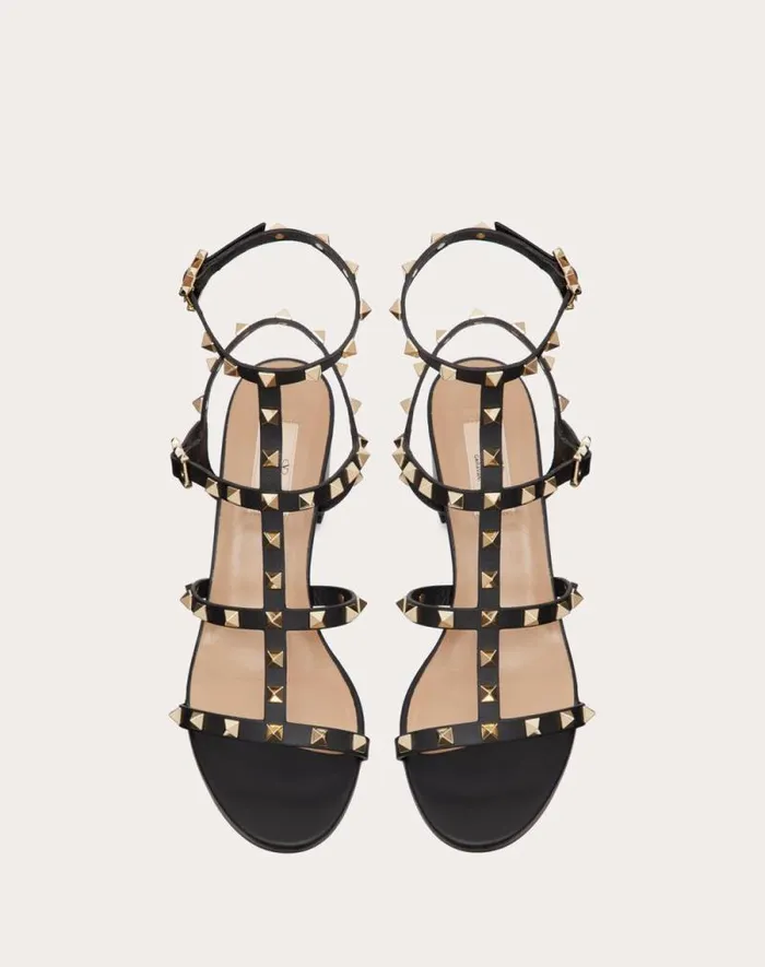 Valentino Sandals Woman Rockstud Calfskin Ankle Strap Sandal 60 Mm For Woman In Saddle Brown Saddle Brown Valentino Sandals Woman Rockstud Calfskin Ankle Strap Sandal 60 Mm For Woman In Saddle Brown Saddle Brown