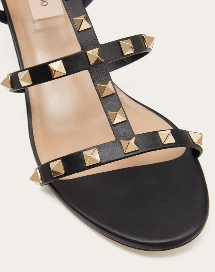 Valentino Sandals Woman Rockstud Calfskin Ankle Strap Sandal 60 Mm For Woman In Saddle Brown Saddle Brown Valentino Sandals Woman Rockstud Calfskin Ankle Strap Sandal 60 Mm For Woman In Saddle Brown Saddle Brown