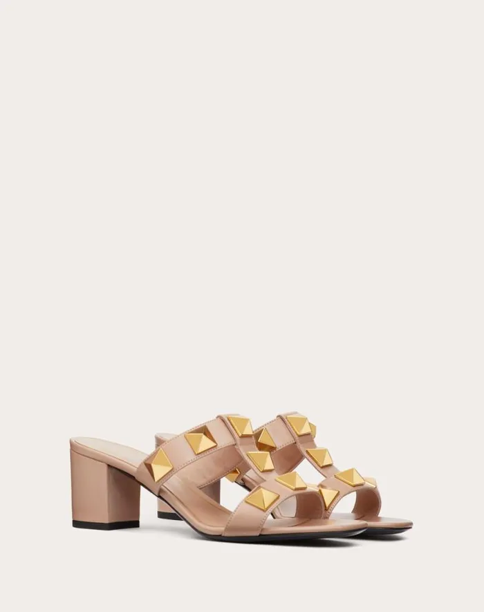 Valentino Sandals Woman Roman Stud Calfskin Slide Sandal 60 Mm For Woman In Light Ivory Light Ivory Valentino Sandals Woman Roman Stud Calfskin Slide Sandal 60 Mm For Woman In Light Ivory Light Ivory