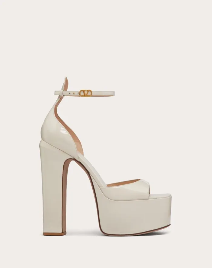 Valentino Sandals Woman Valentino Garavani Tango Patent Leather Platform Sandal 155mm For Woman In Black Black Valentino Sandals Woman Valentino Garavani Tango Patent Leather Platform Sandal 155mm For Woman In Black Black