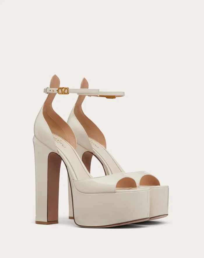 Valentino Sandals Woman Valentino Garavani Tango Patent Leather Platform Sandal 155mm For Woman In Black Black Valentino Sandals Woman Valentino Garavani Tango Patent Leather Platform Sandal 155mm For Woman In Black Black