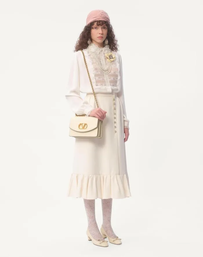 Valentino Shirts And Tops Woman Georgette Blouse For Woman In Ivory Ivory Valentino Shirts And Tops Woman Georgette Blouse For Woman In Ivory Ivory