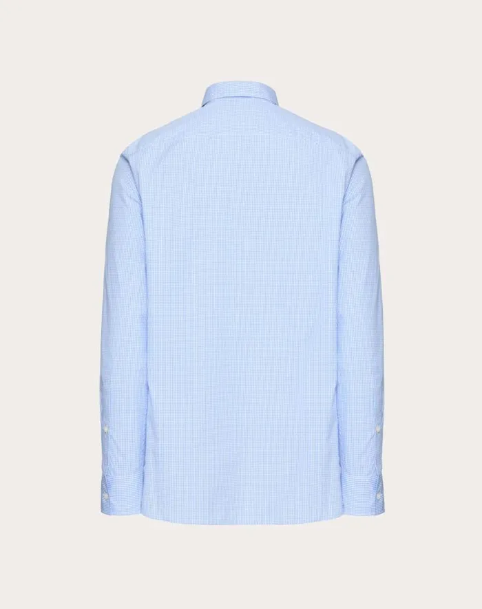 Valentino Shirts Man Cotton Shirt For Man In Azure Azure Valentino Shirts Man Cotton Shirt For Man In Azure Azure