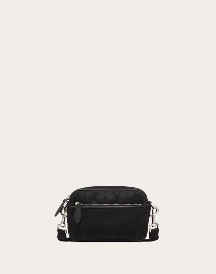 Valentino Shoulder Bags Man Toile Iconographe Shoulder Bag In Technical Fabric With Leather Details For Man In Black Black Valentino Shoulder Bags Man Toile Iconographe Shoulder Bag In Technical Fabric With Leather Details For Man In Black Black