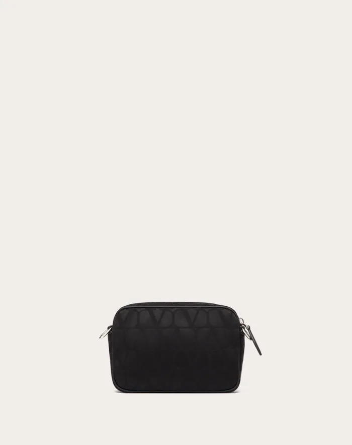 Valentino Shoulder Bags Man Toile Iconographe Shoulder Bag In Technical Fabric With Leather Details For Man In Black Black Valentino Shoulder Bags Man Toile Iconographe Shoulder Bag In Technical Fabric With Leather Details For Man In Black Black