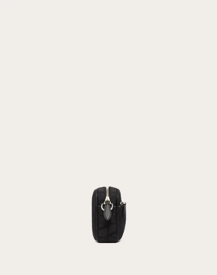 Valentino Shoulder Bags Man Toile Iconographe Shoulder Bag In Technical Fabric With Leather Details For Man In Black Black Valentino Shoulder Bags Man Toile Iconographe Shoulder Bag In Technical Fabric With Leather Details For Man In Black Black