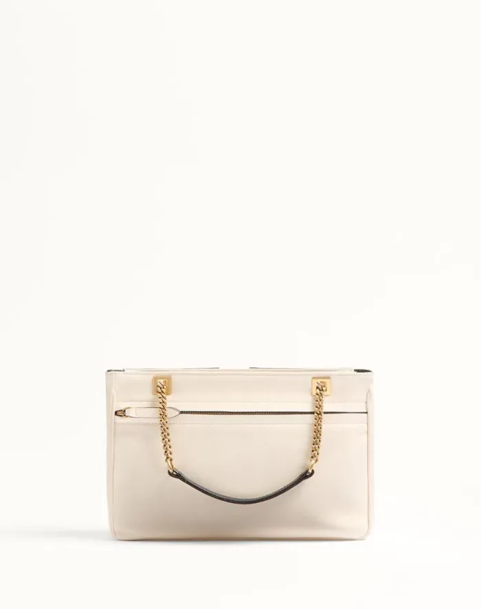 Valentino Shoulder Bags WomanMan Valentino Garavani Viva Superstar Small Nappa Leather Shopping Bag For Woman In Ivoryblack Ivoryblack