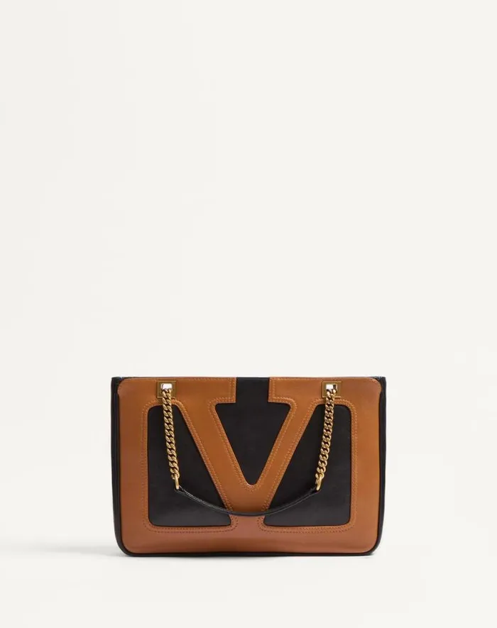 Valentino Shoulder Bags WomanMan Valentino Garavani Viva Superstar Small Nappa Leather Shopping Bag For Woman In Ivoryblack Ivoryblack
